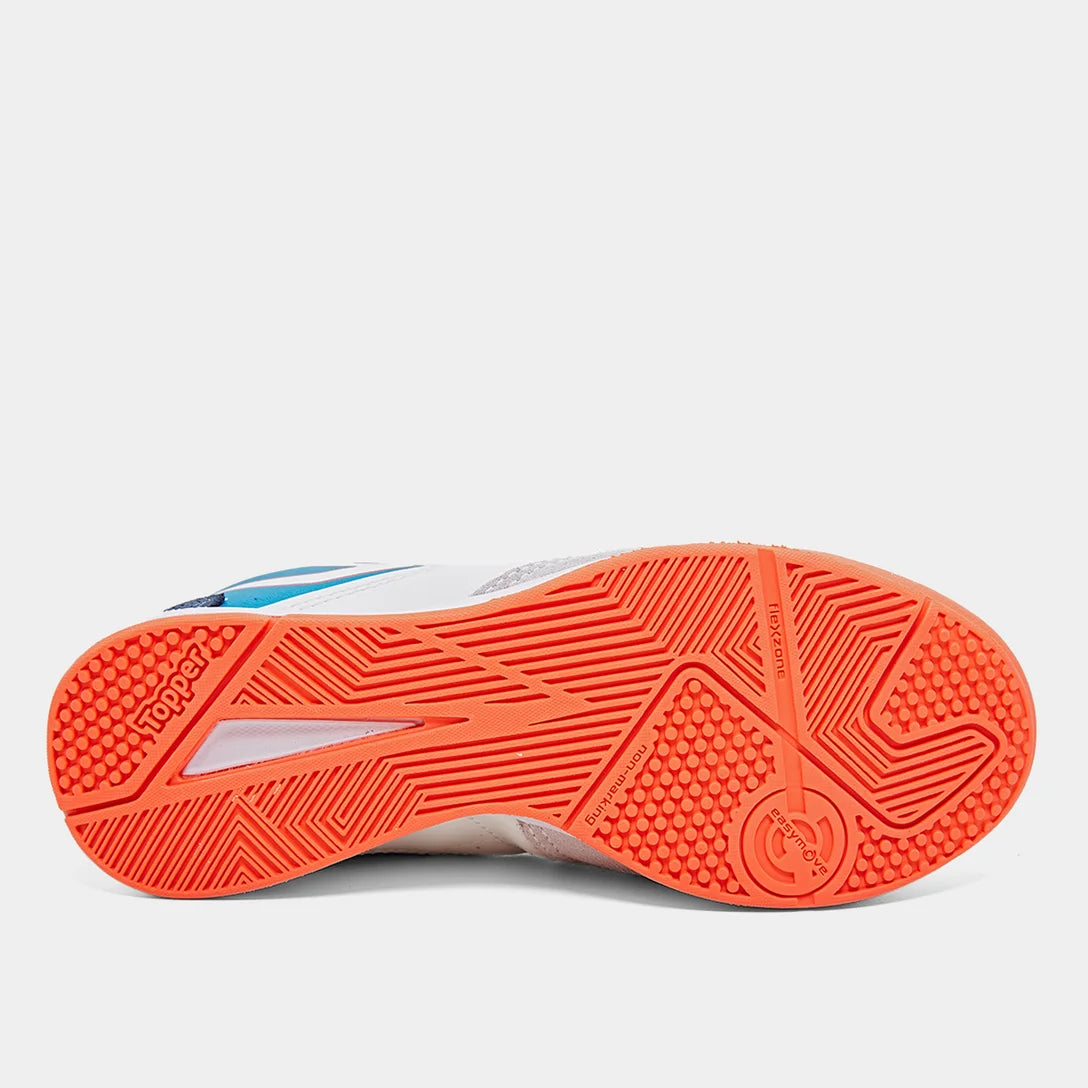 Chuteira Futsal Infantil Topper Dominator Club V Branco Azul